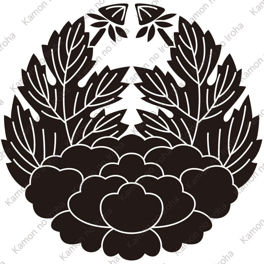 葉鬼杏葉牡丹紋