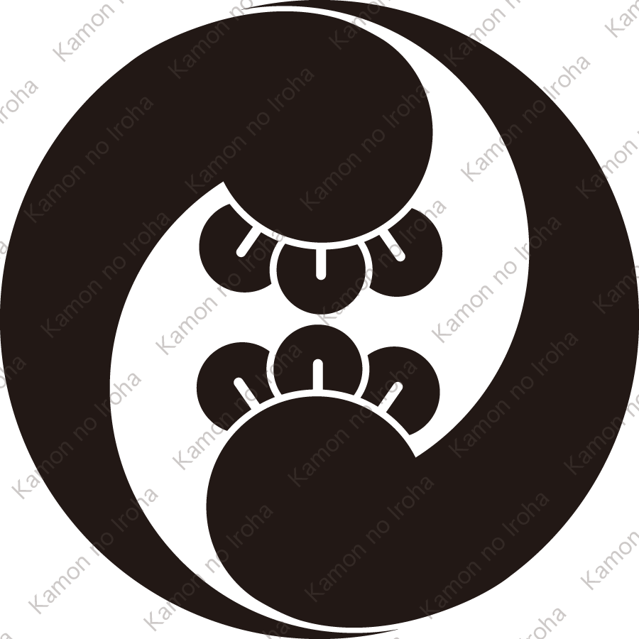 左二つ丁子巴紋