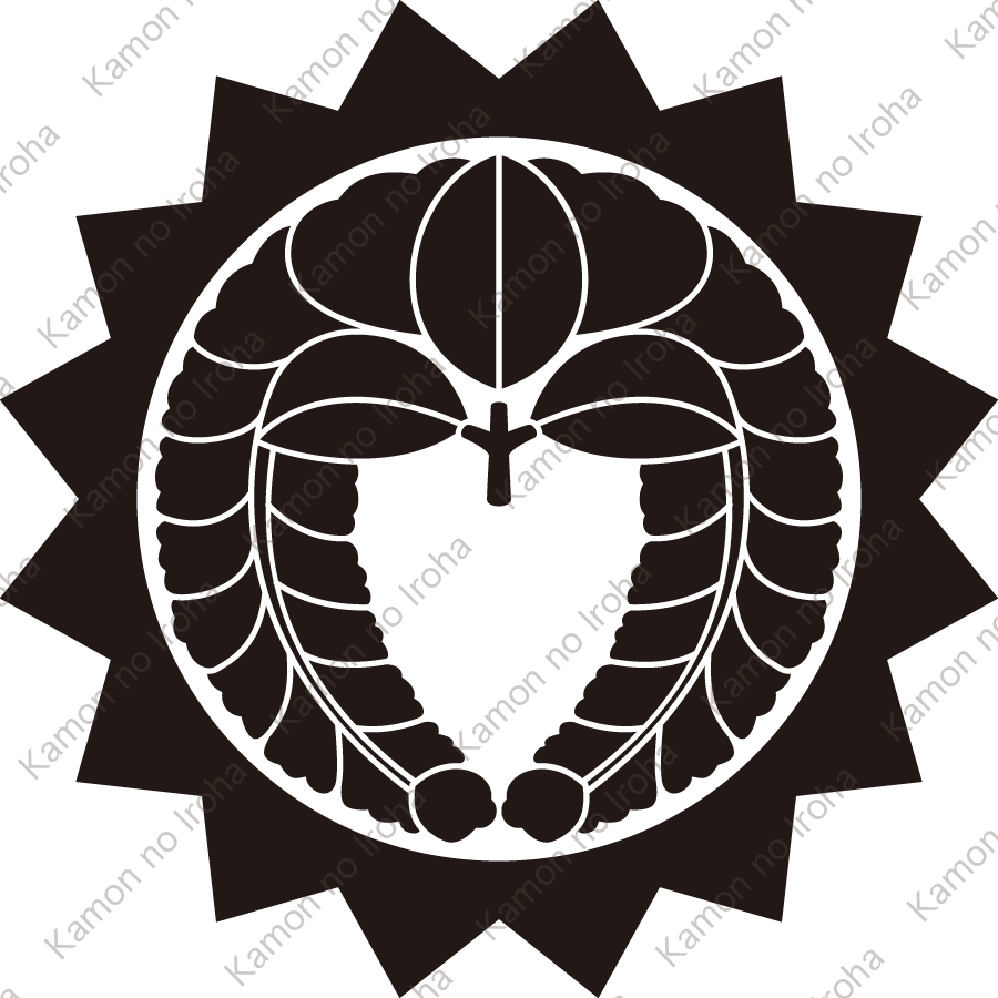 柊輪に下り藤紋