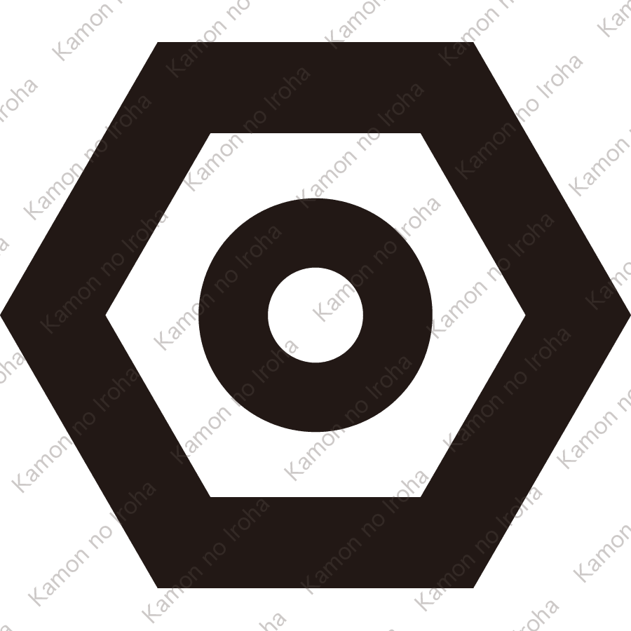 平六角に蛇の目紋