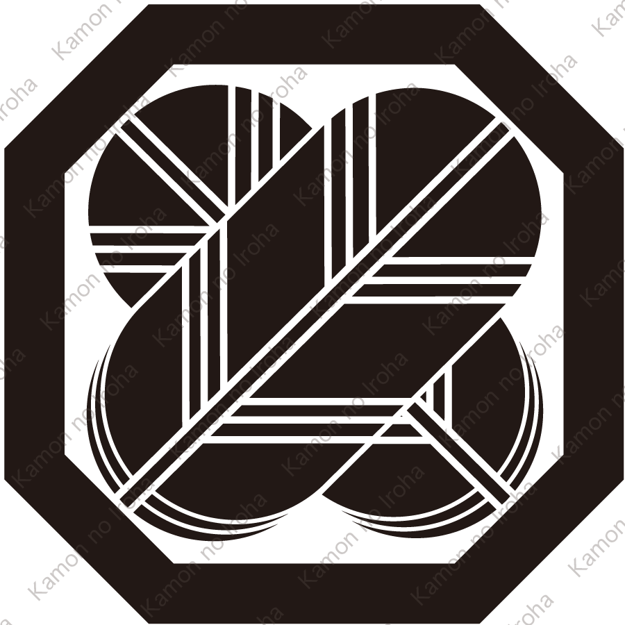 平隅切角に違い鷹の羽紋