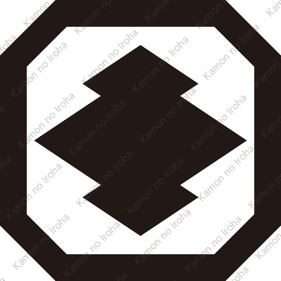 平隅切り角に松皮菱紋