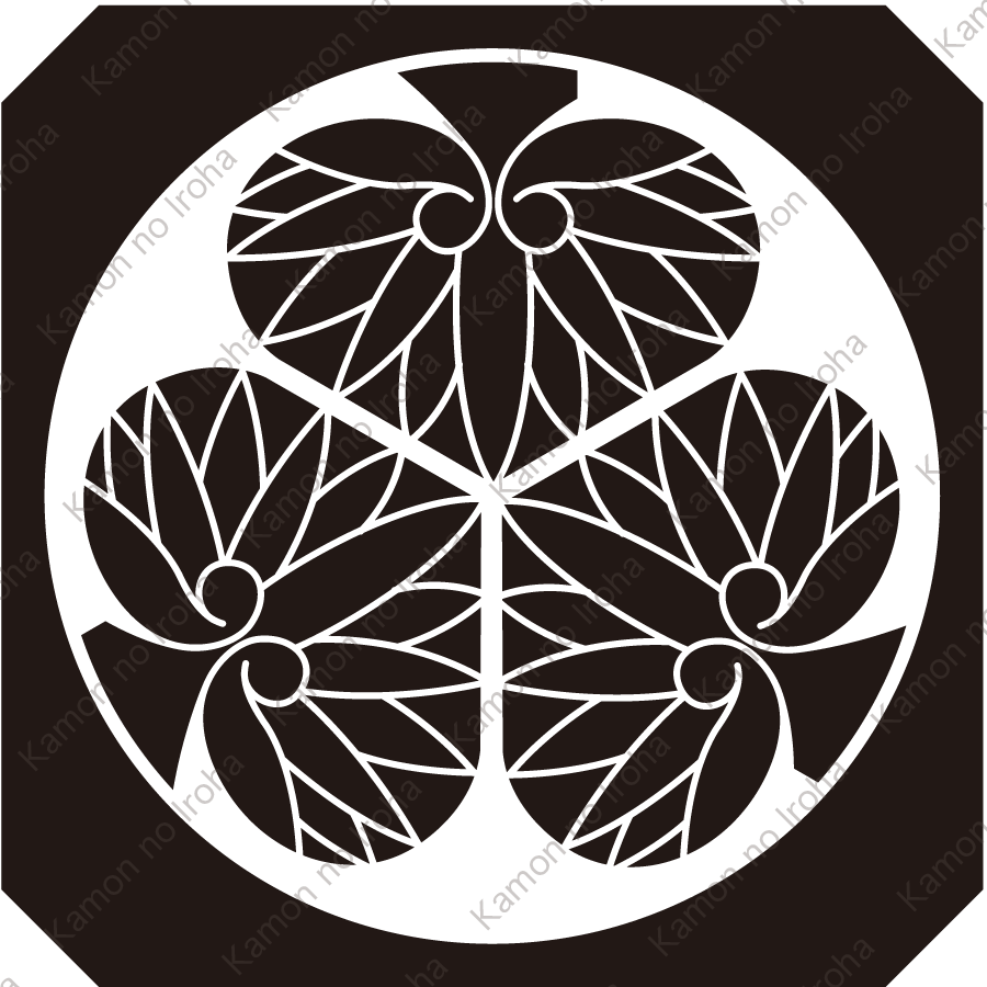 平隅切り鉄砲角に三つ葵紋