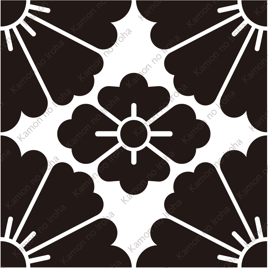 平四つ割り花角に花菱紋