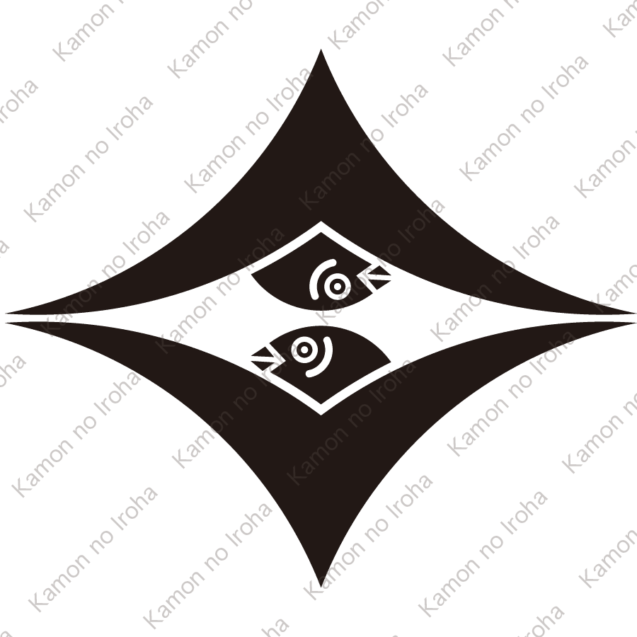 菱形対い雁金紋