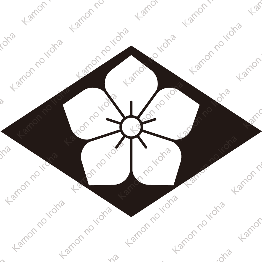 菱持ち地抜き桔梗紋