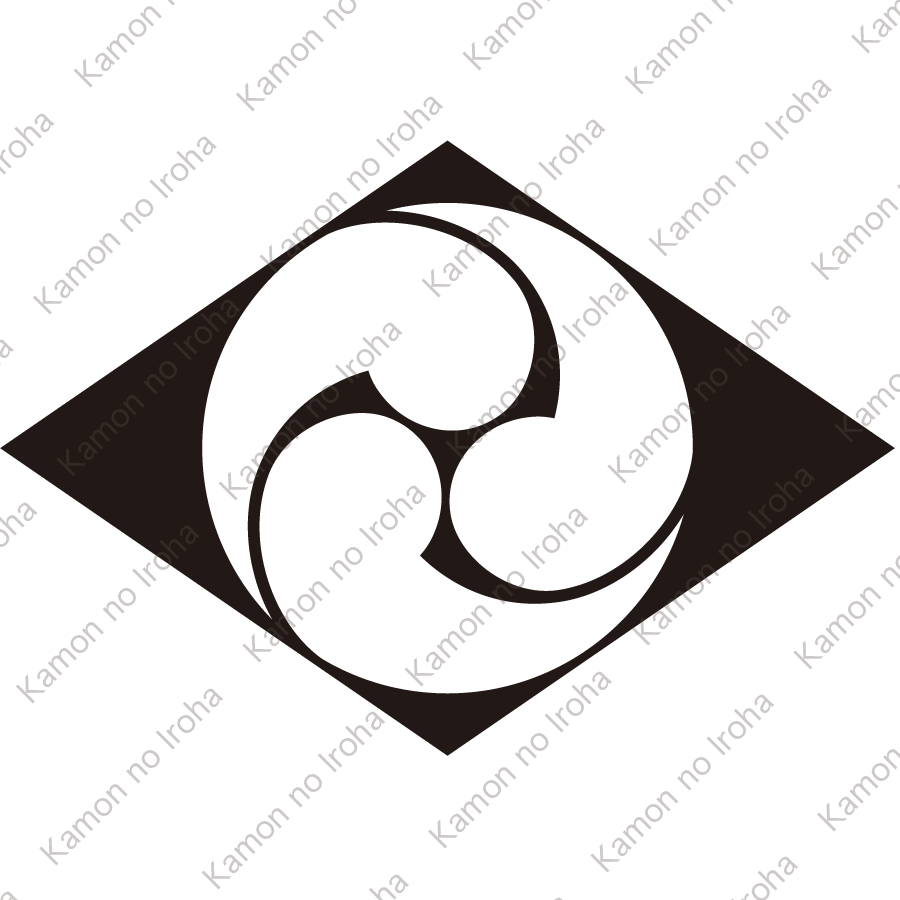 菱餅に地抜き三つ巴紋