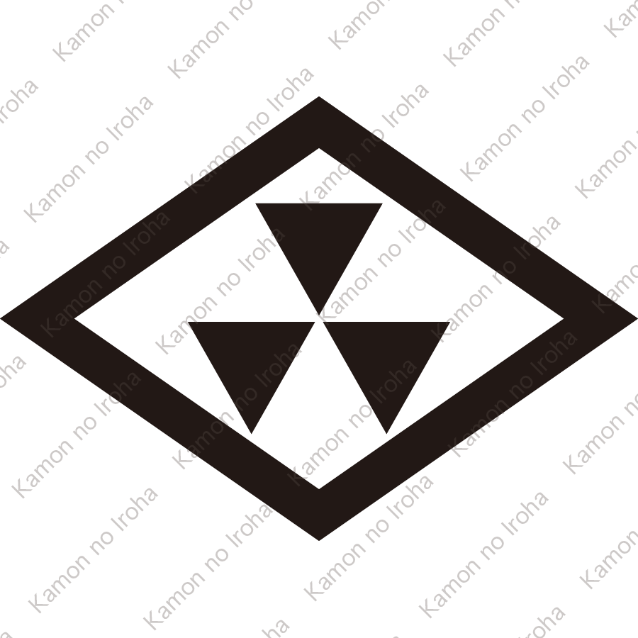 菱に頭合せ三つ鱗紋