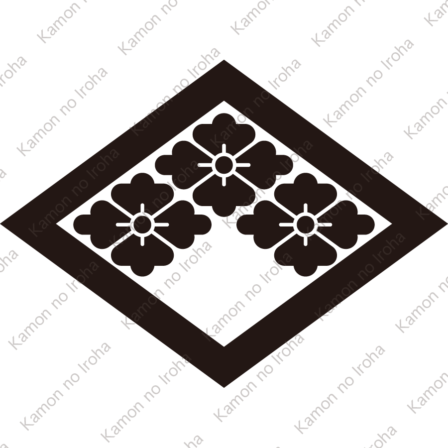 中菱に三つ盛り花菱紋