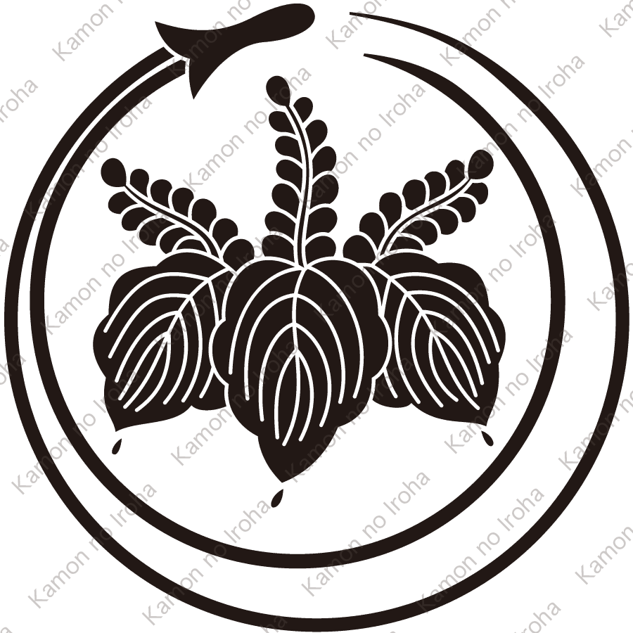 一つ松葉の丸に踊り桐紋