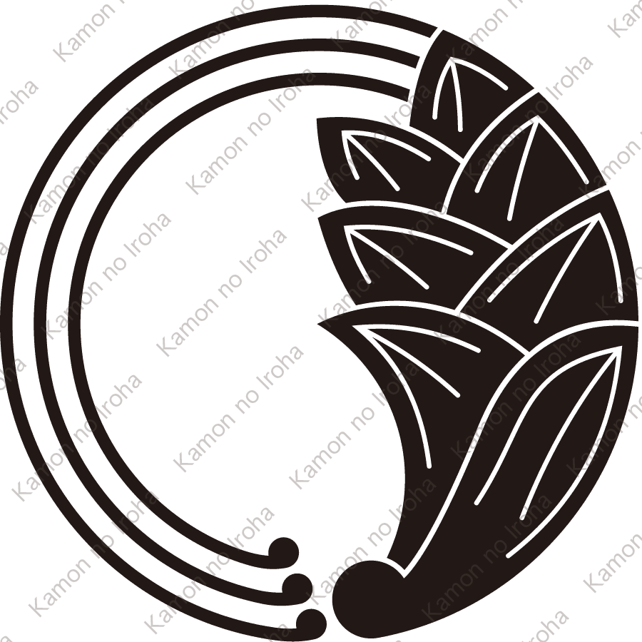 一つ蔓茗荷の丸紋