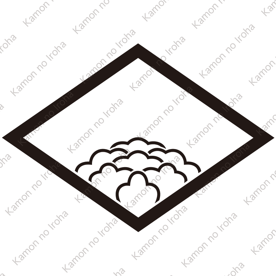 細菱に覗き陰落ち牡丹紋