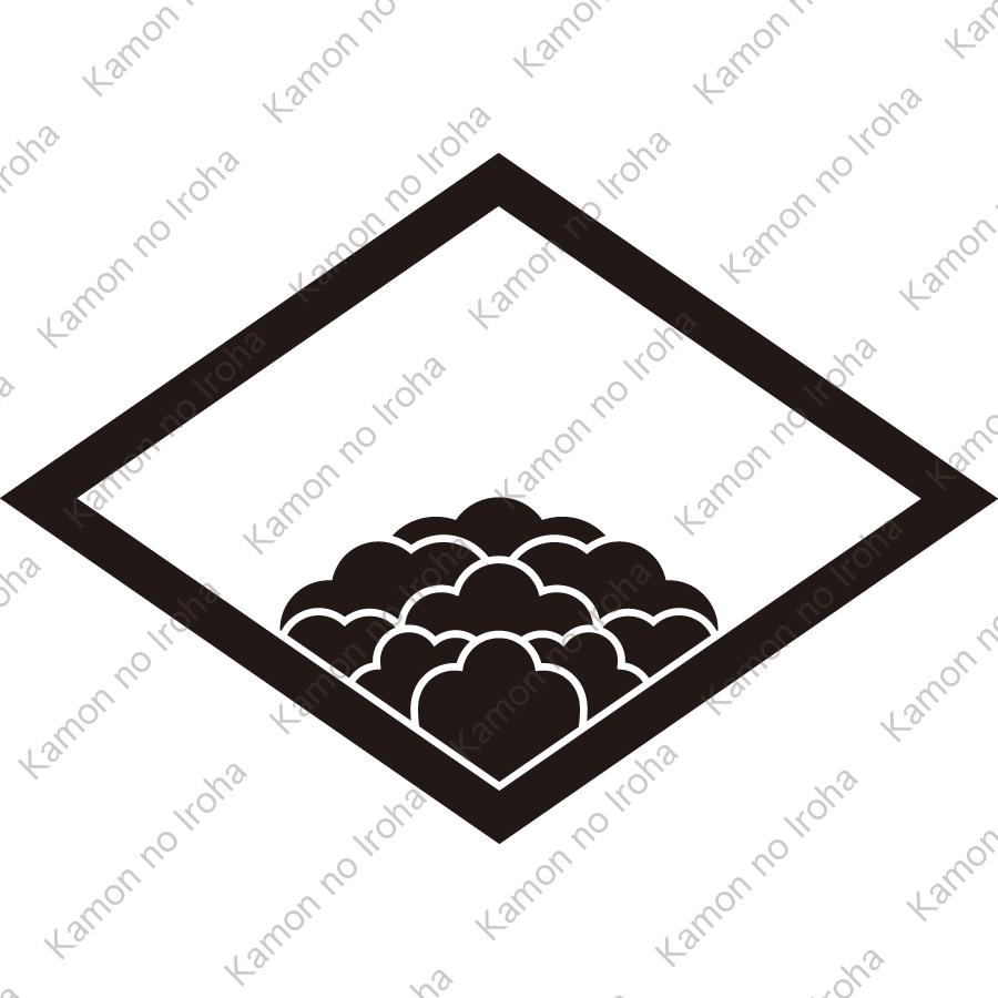 細菱に覗き落ち牡丹紋
