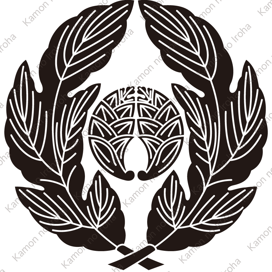 細抱き菊の葉に抱き茗荷紋