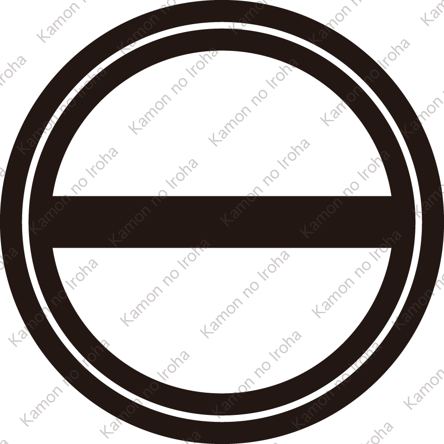 細二重輪に一つ引き紋