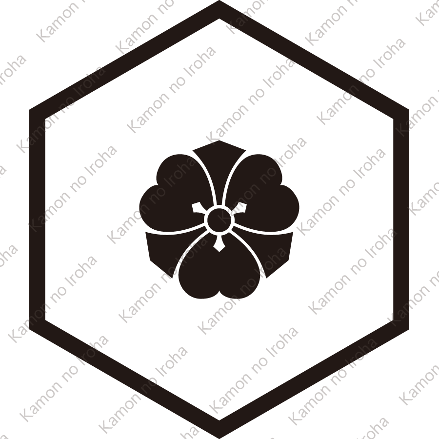 細六角に豆剣片喰紋