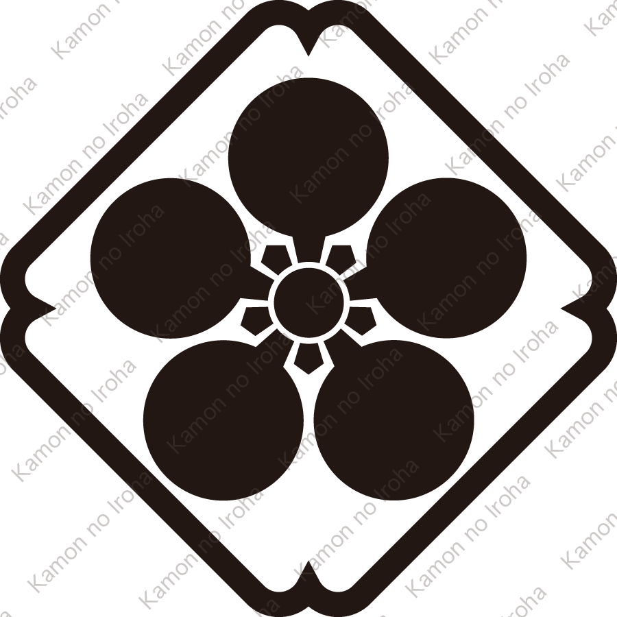 細隅入り角に梅鉢紋