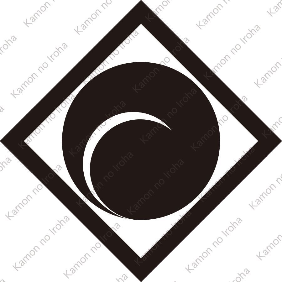 細隅立て角に左一つ巴紋