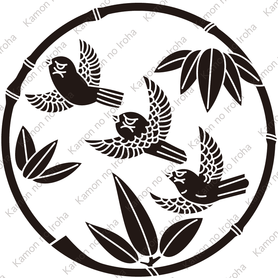 細竹丸に三つ雀紋