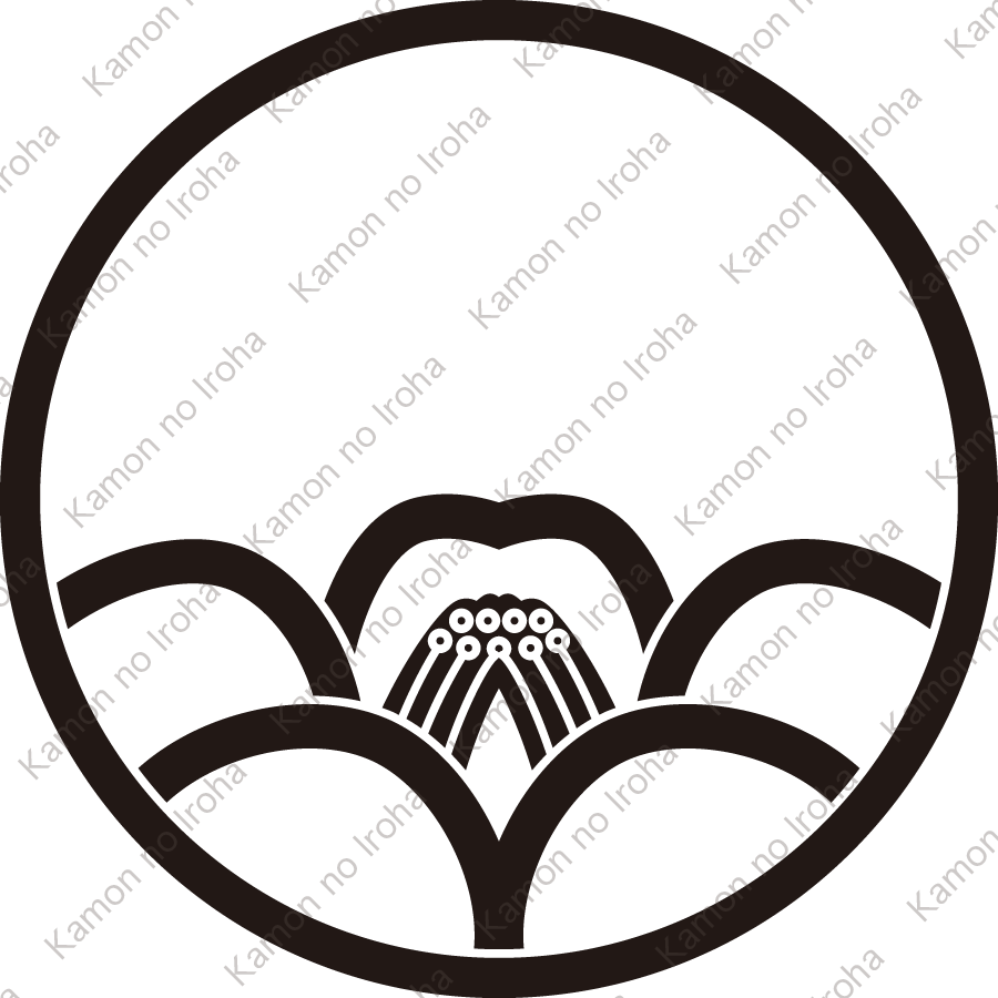 細輪に中陰覗き椿紋