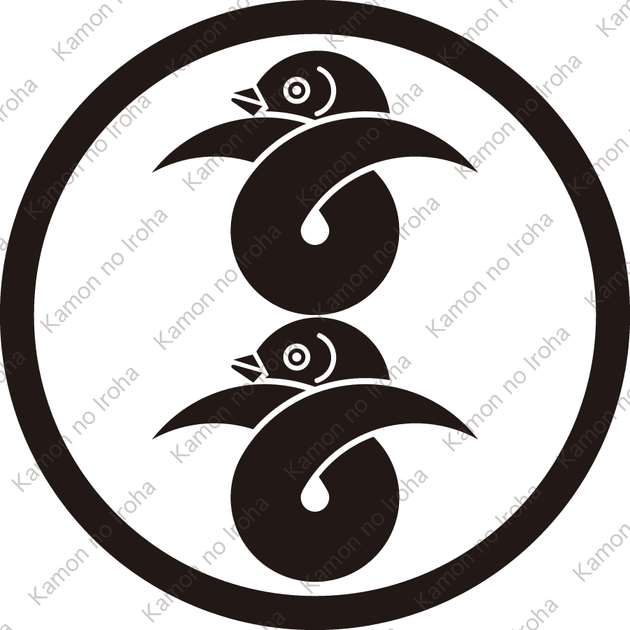 細輪に二つ結び雁金紋