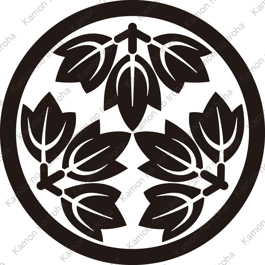 細輪に頭合せ九枚牡丹葉紋