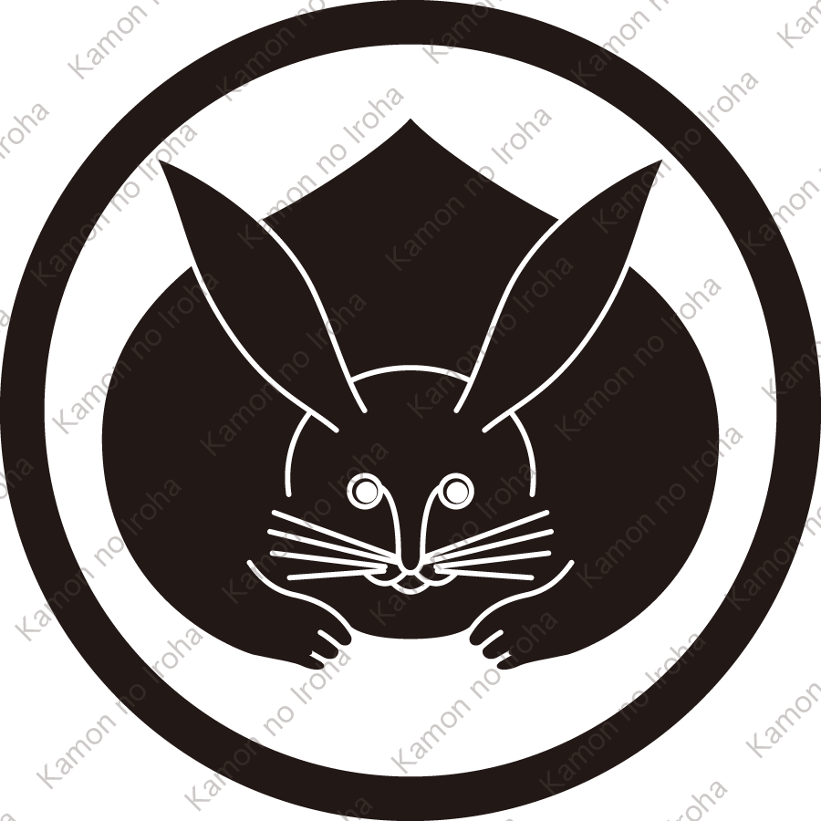 細輪に真向き兎紋