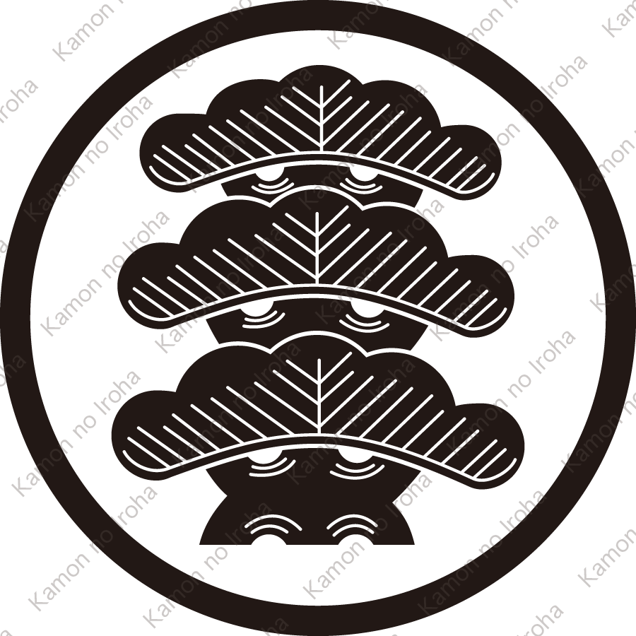 細輪に三つ笠松紋