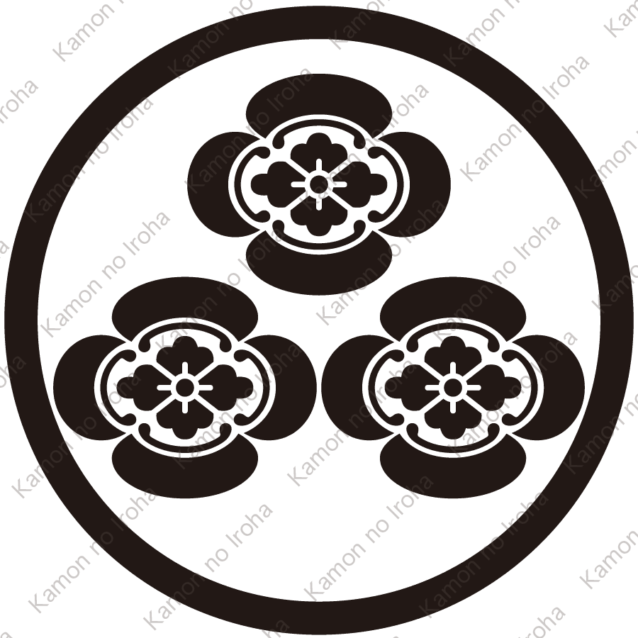 細輪に三つ盛り木瓜紋