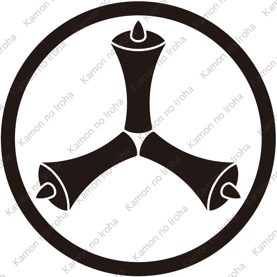 細輪に三つ蝋燭紋