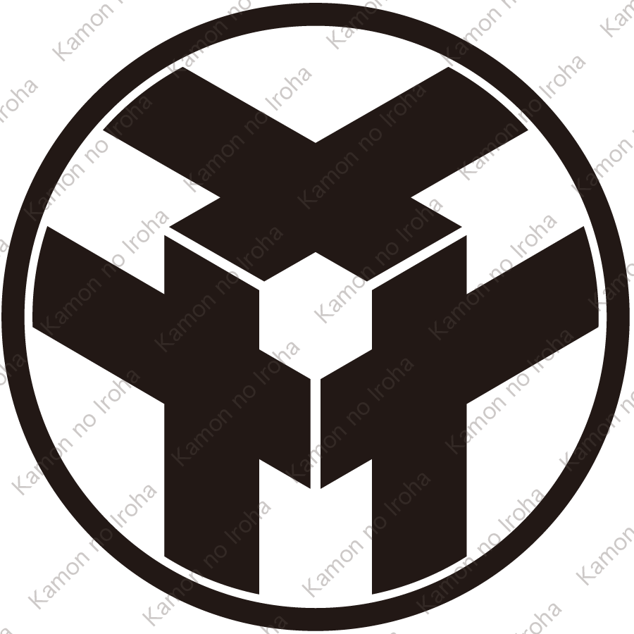 細輪に三つ割り井桁紋