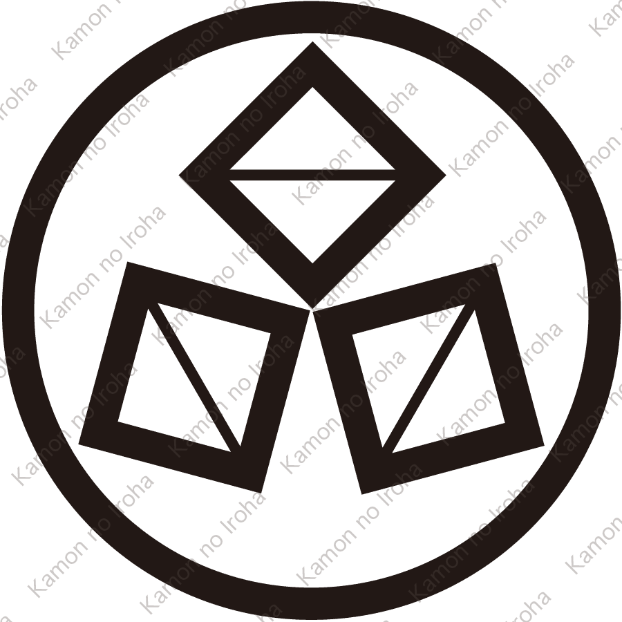 細輪に三つ寄せ枡紋