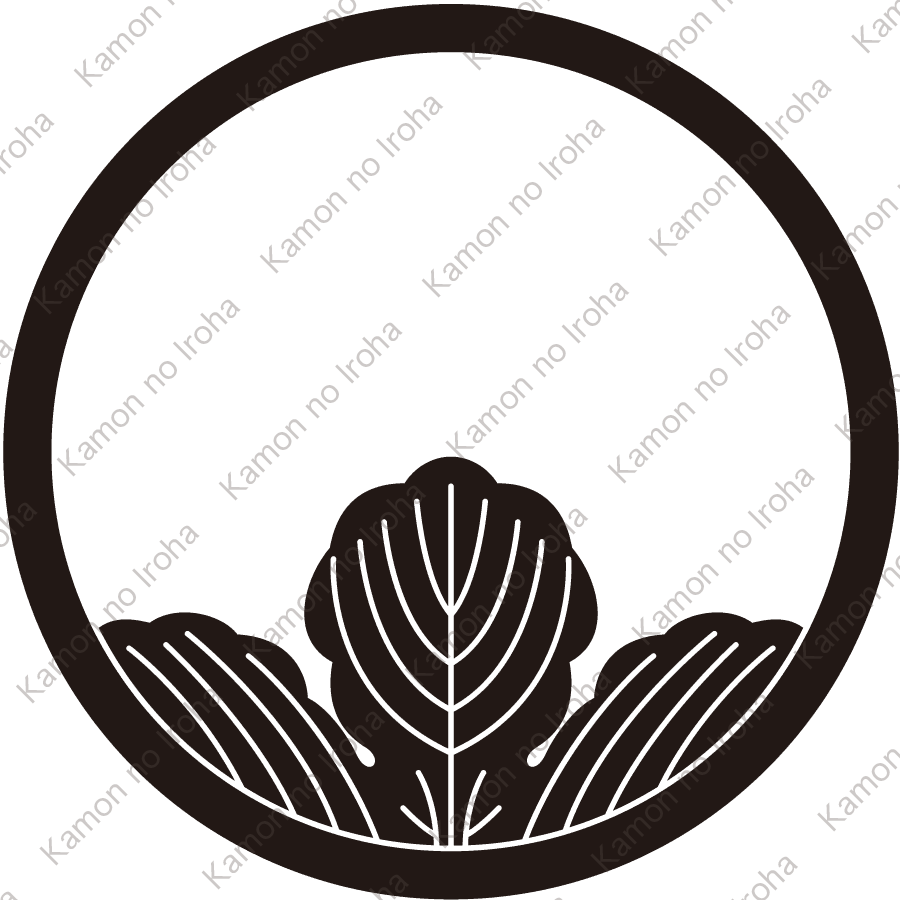 細輪に覗き梶の葉紋