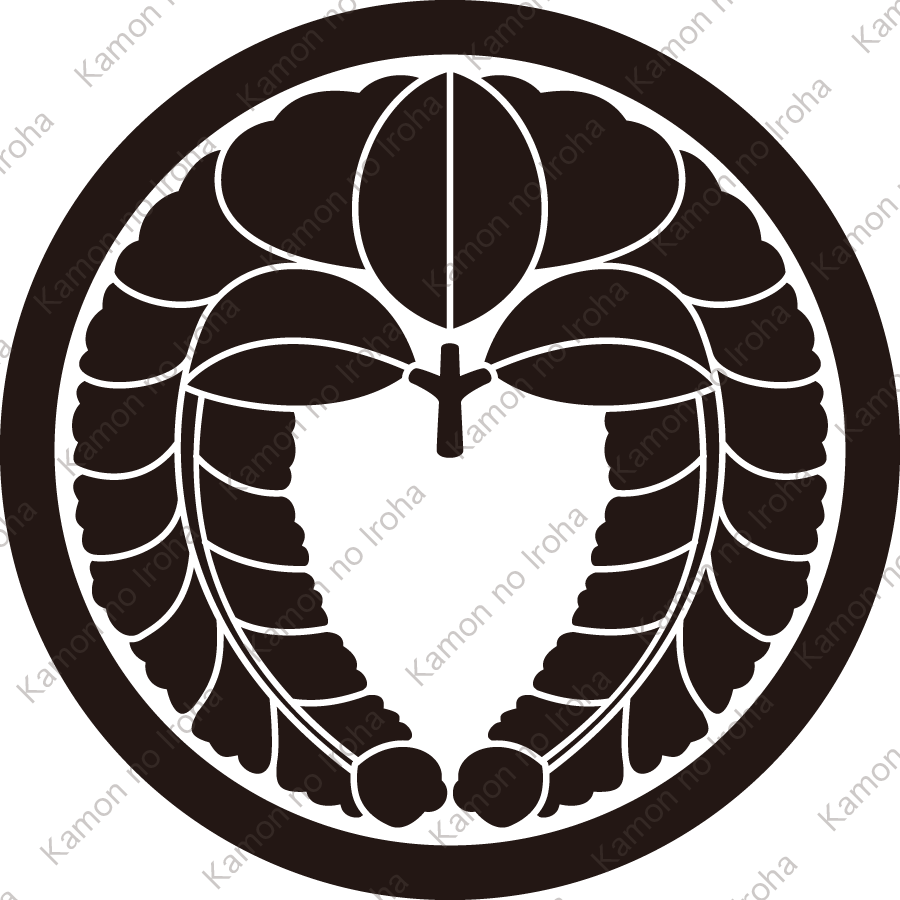 細輪に下り藤紋