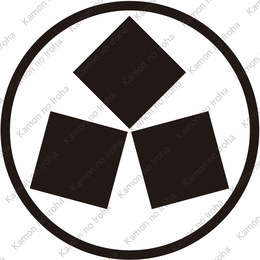 細輪に隅立て三つ石紋