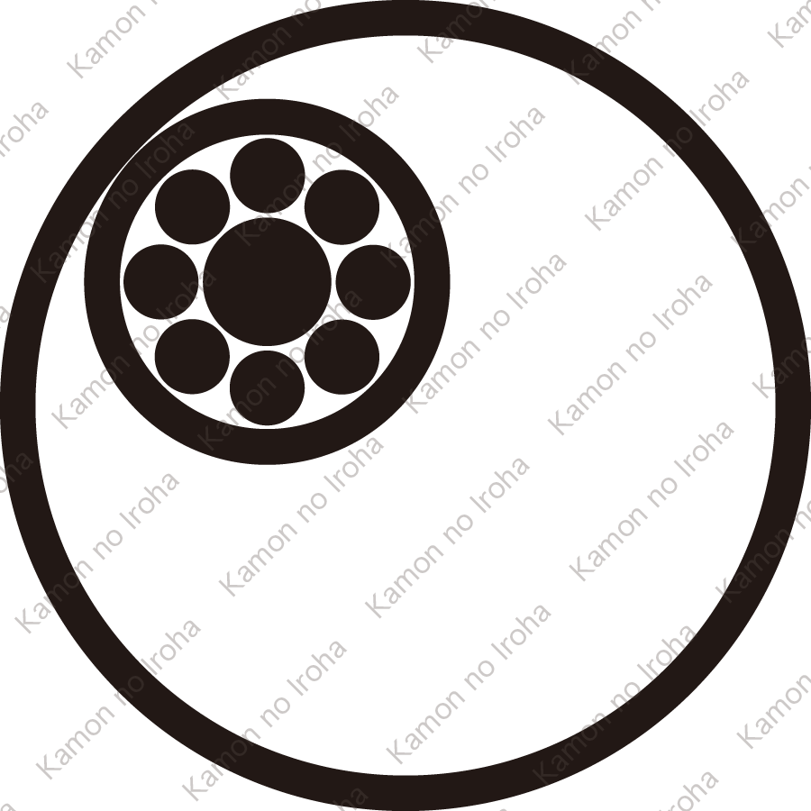 細輪に月抜き九曜紋