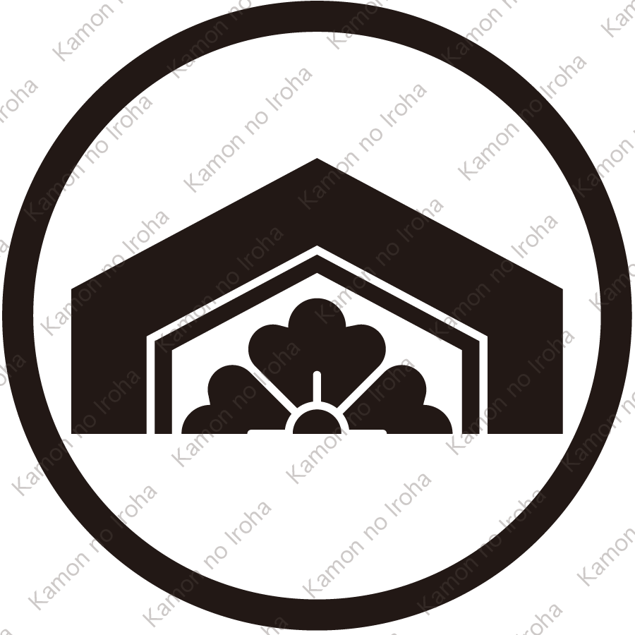 細輪に割り亀甲に花角紋