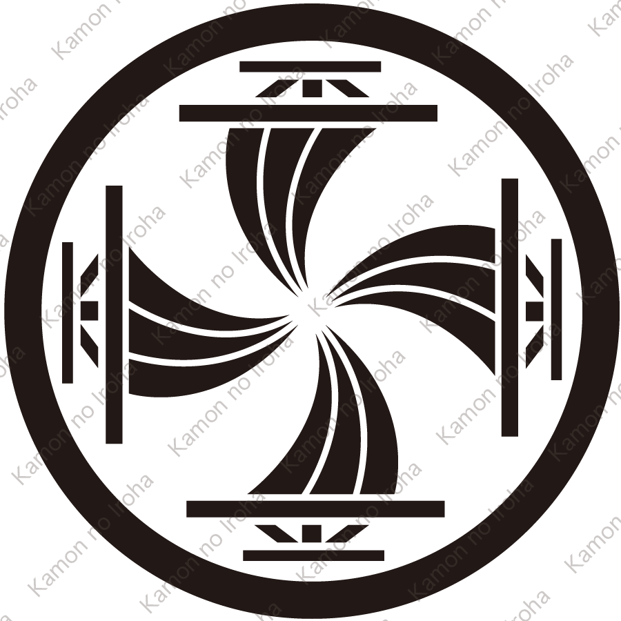 細輪に四つ寄せ帆紋