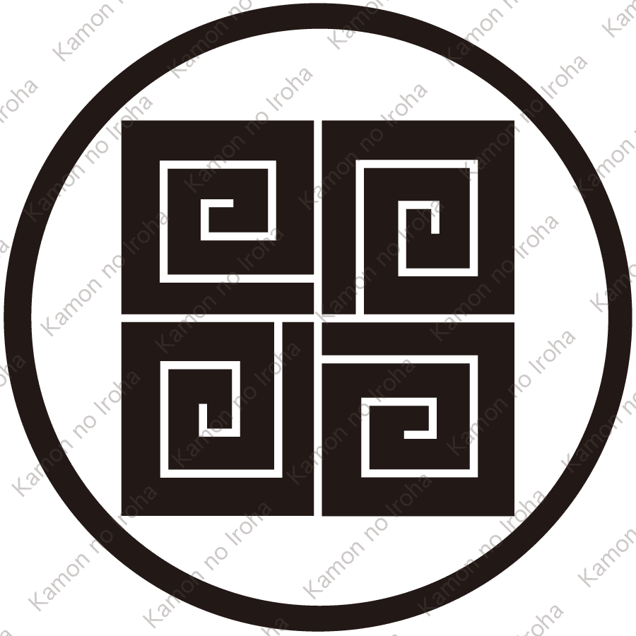 細輪に四つ稲妻紋