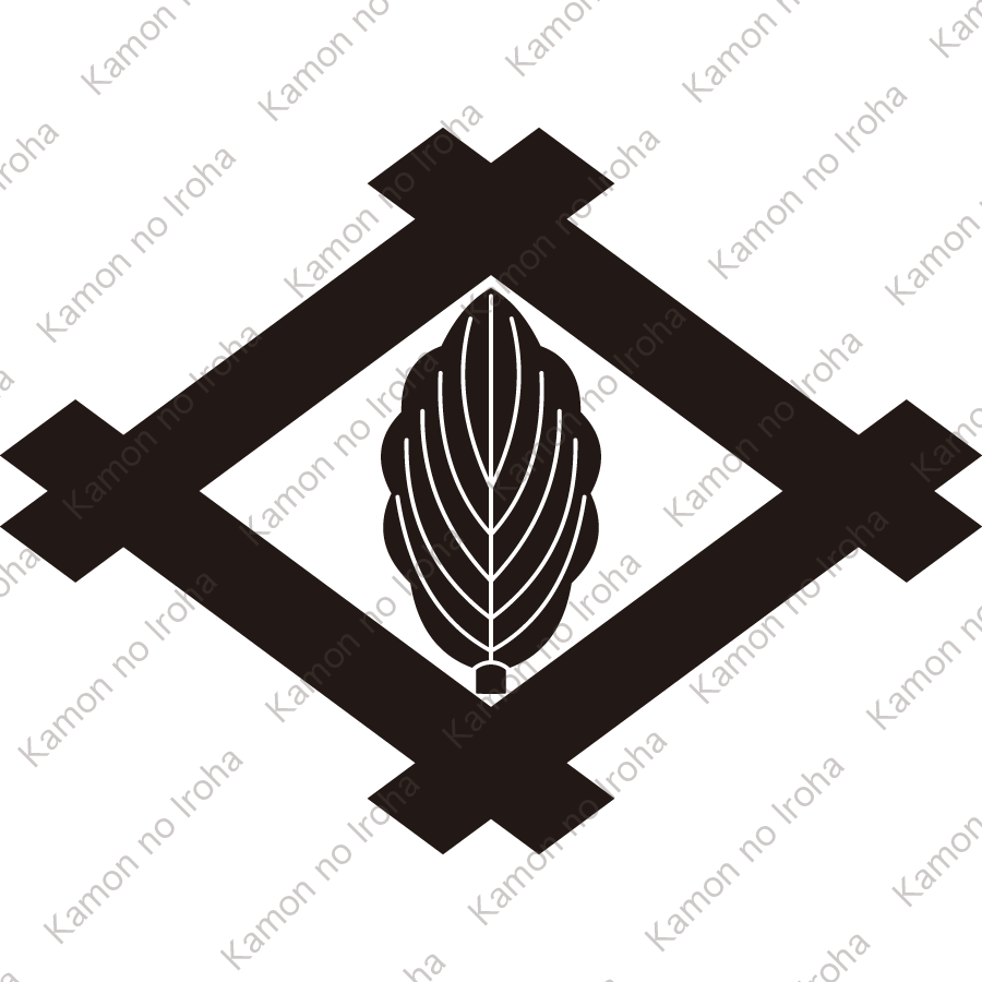 井桁に一枚柏紋