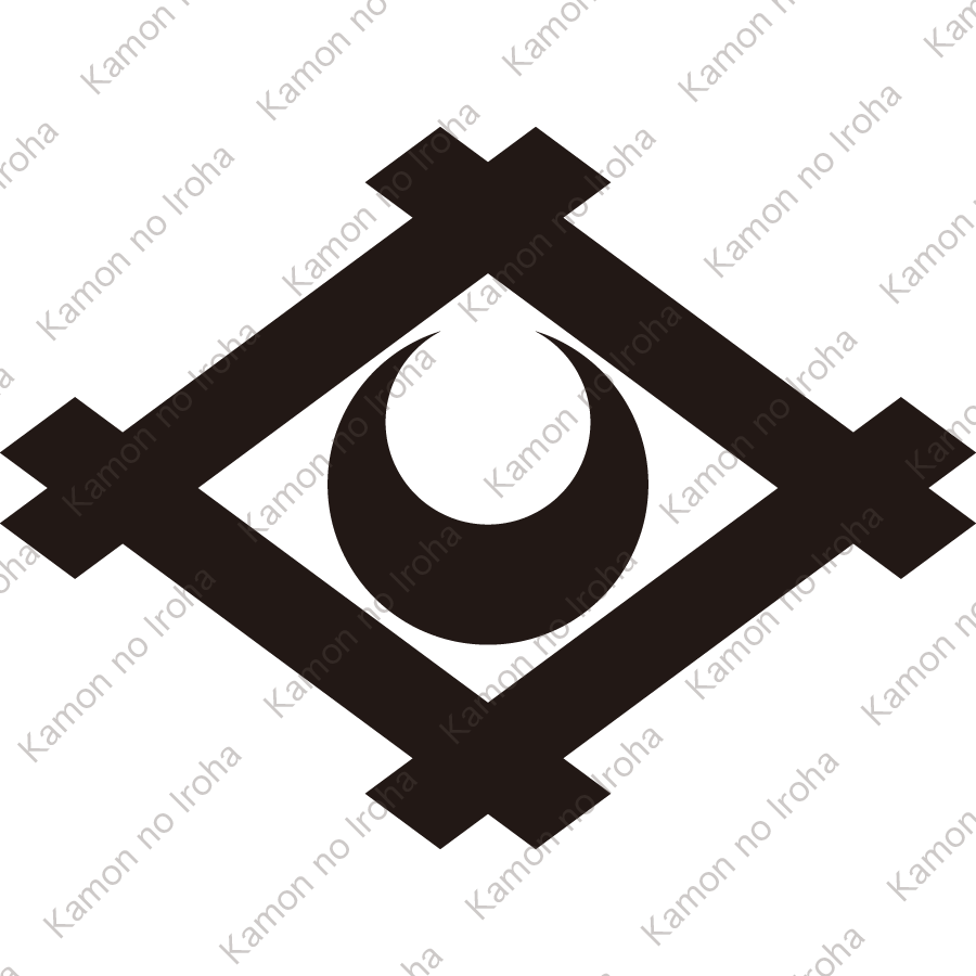 井桁に真向い月紋