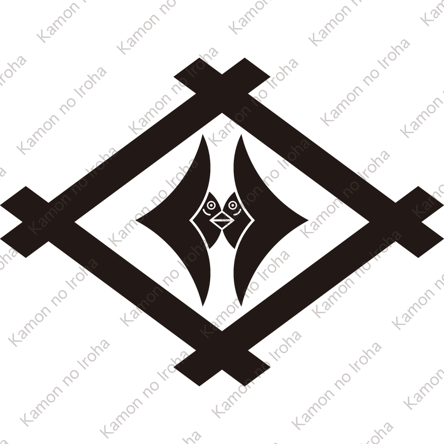 井桁に対い嘴合い雁金紋