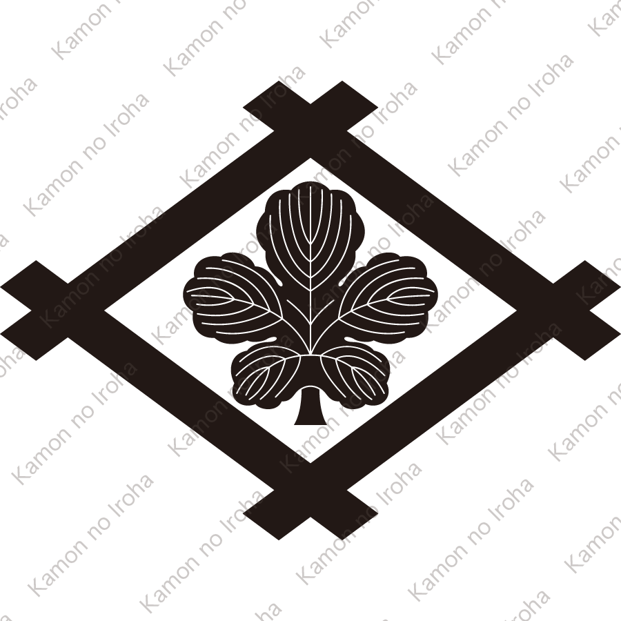 井桁に立ち梶の葉紋