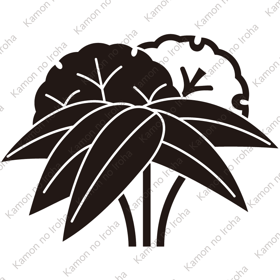 陰陽雪持ち根笹紋