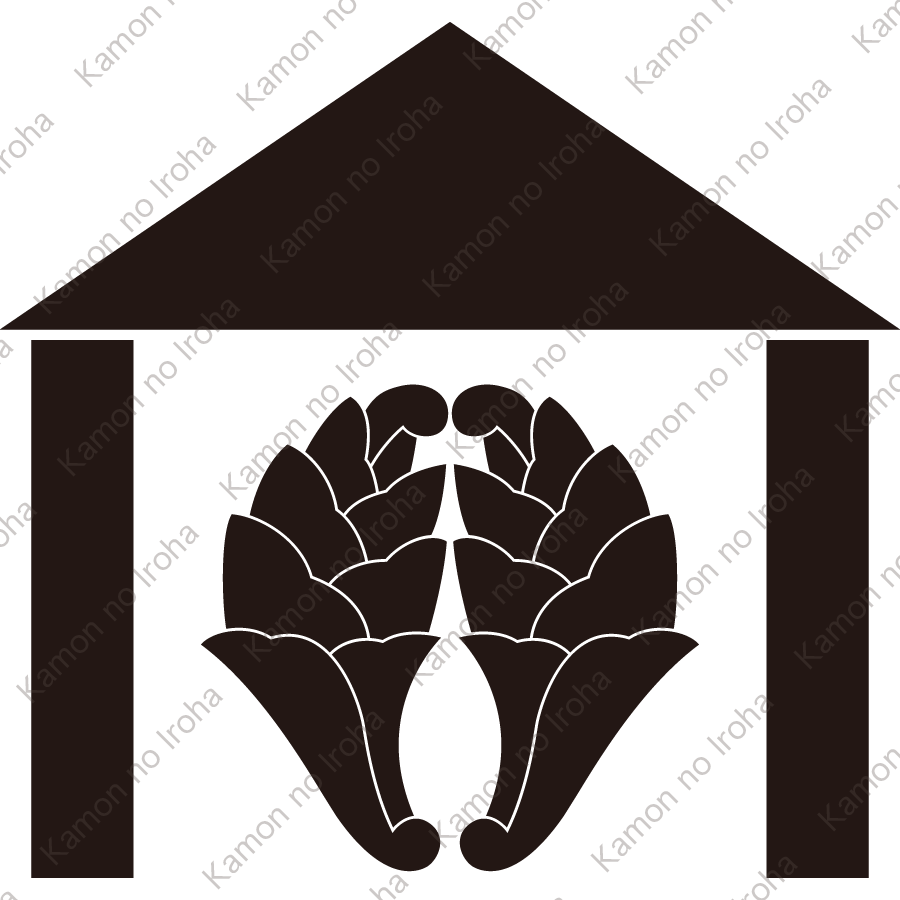 庵に抱き杏葉紋