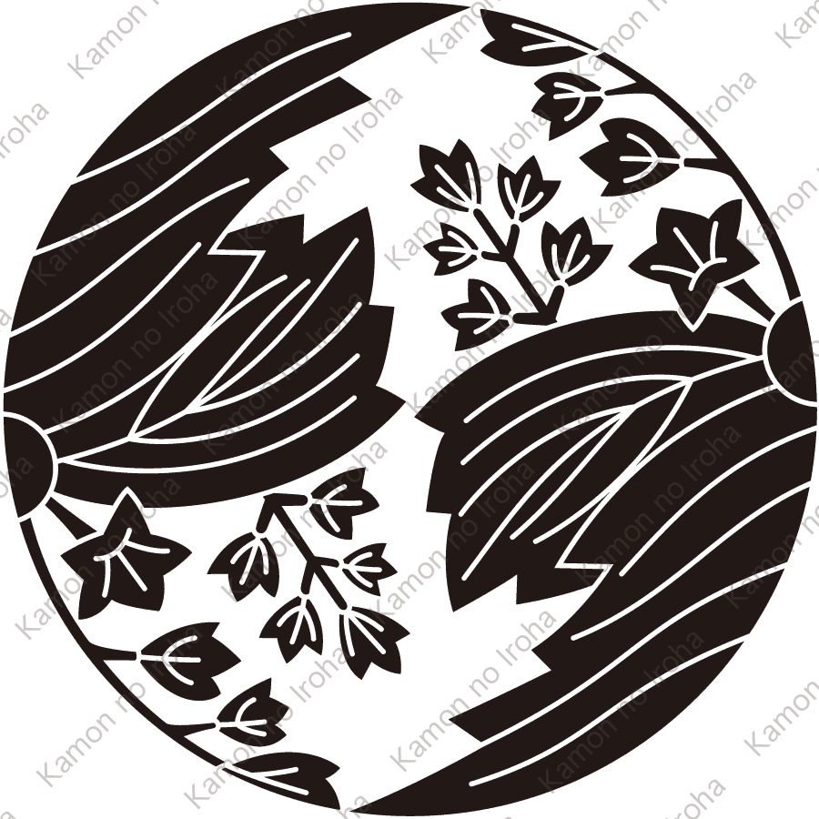 入れ違い割り花桐紋