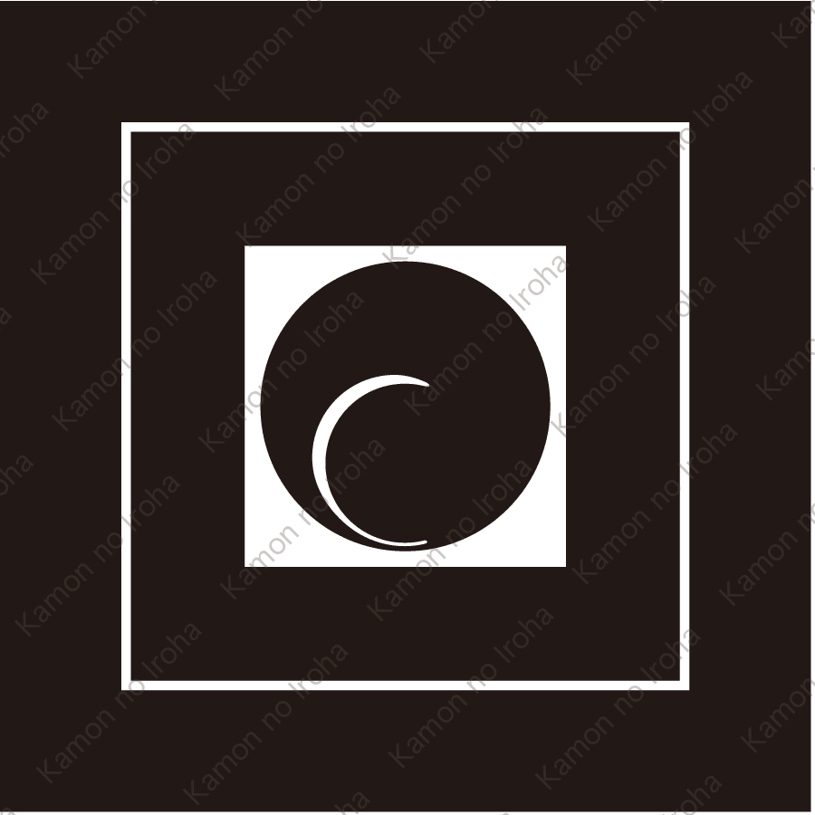 入れ子枡に一つ巴紋