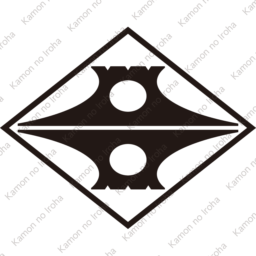 糸菱に二つ三味駒紋