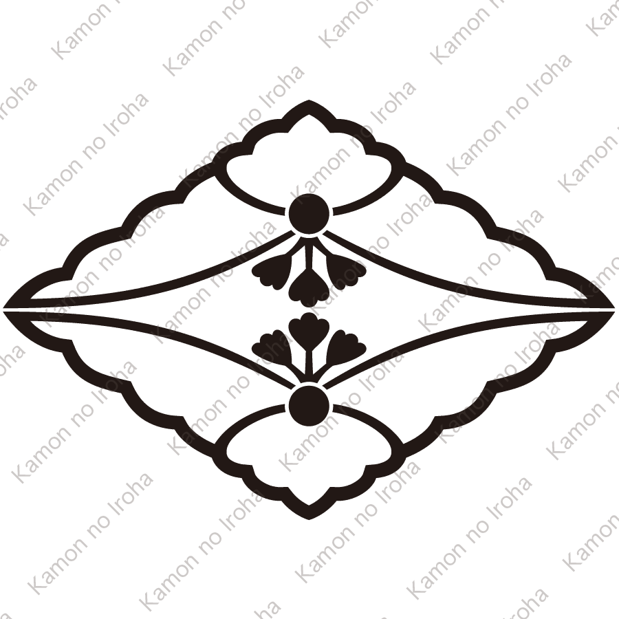 糸中陰向い桐菱紋