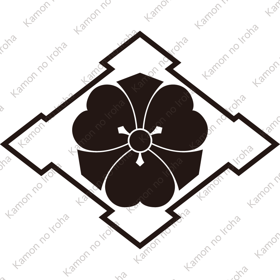 糸折り入り菱に剣片喰紋